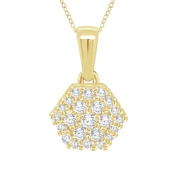 Přívěsek ve tvaru hexagonu s lab-grown diamanty Aliki