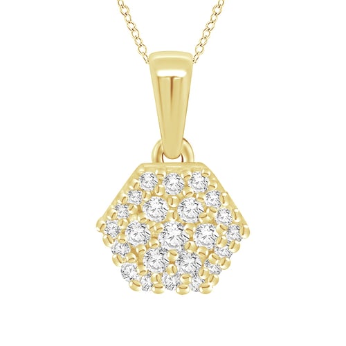 Přívěsek ve tvaru hexagonu s lab-grown diamanty Aliki