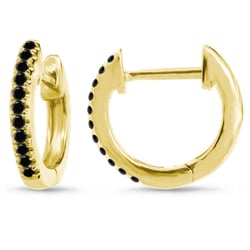 Kruhové náušnice s černými diamanty Gomati