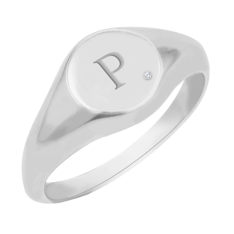 Prsten s diamantem a gravírem písmene Khloe 98353