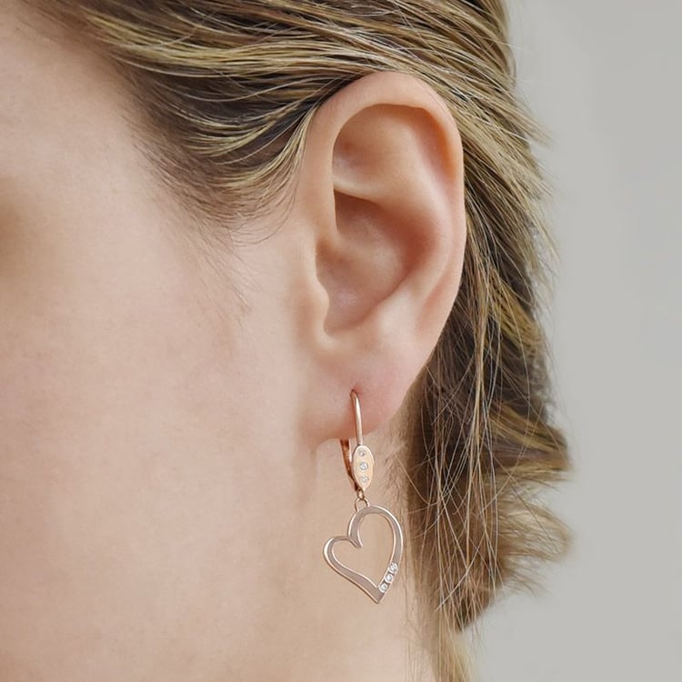 Zlatá kolekce šperků ve tvaru srdce s diamanty Rubio 106248