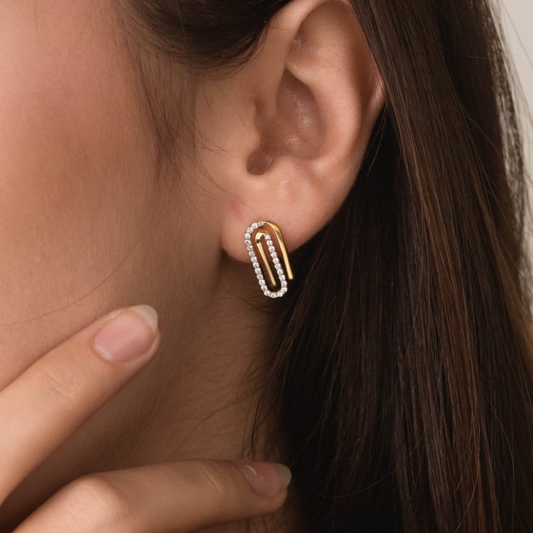 Zlaré náušnice s lab-grown diamanty 165734