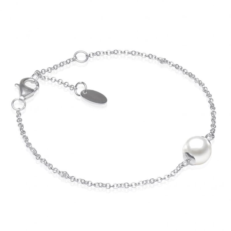 Stříbrný náramek s perlou