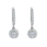 Stříbrné kruhové náušnice s 0.13ct přírodním diamantem Madhu