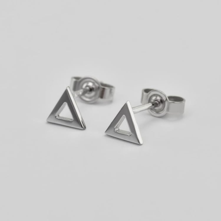 Stříbrné trojúhelníkové náušnice AirTriangl 102856