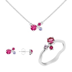 Sada šperků s turmalíny, tanzanity, rubíny a diamanty Halli