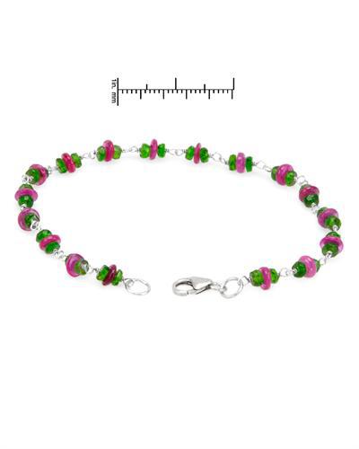 Stříbrný drahokamový náramek 1389