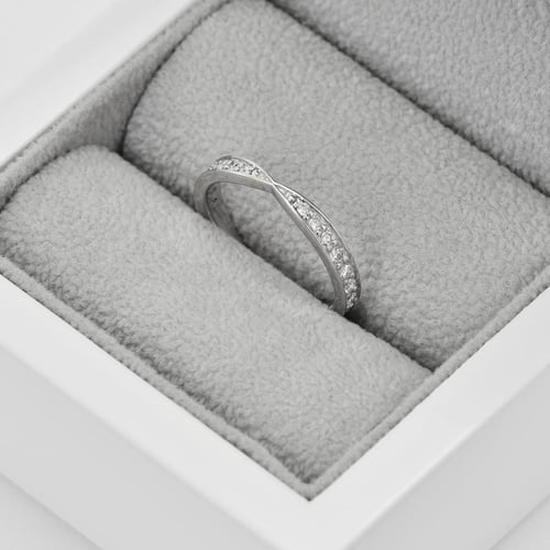 Eternity prsten s lab-grown diamanty a pánský plochý prsten Turpein