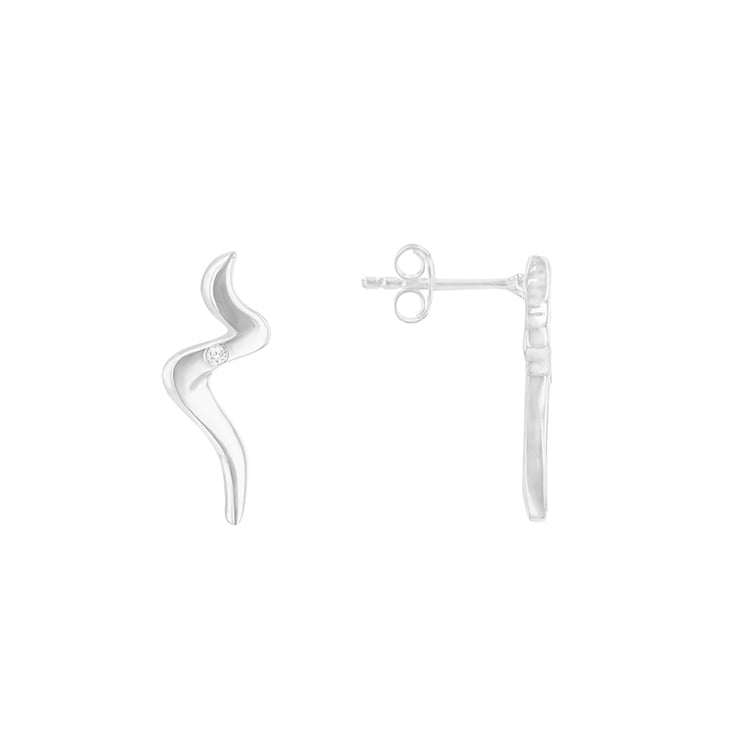 Elegantní stříbrné náušnice s diamanty 85892