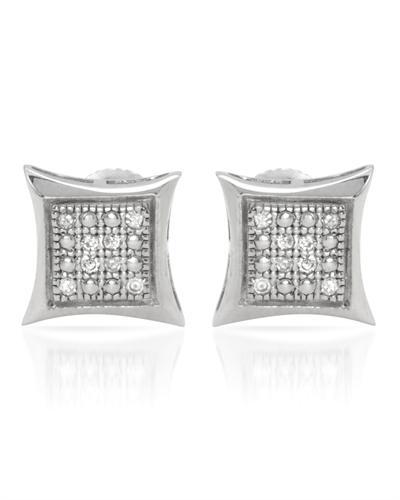 Stříbrné diamantové náušnice