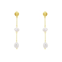 Stříbrné visací náušnice s perlami Klara