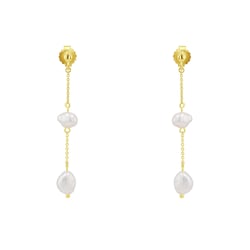 Stříbrné visací náušnice s perlami Klara