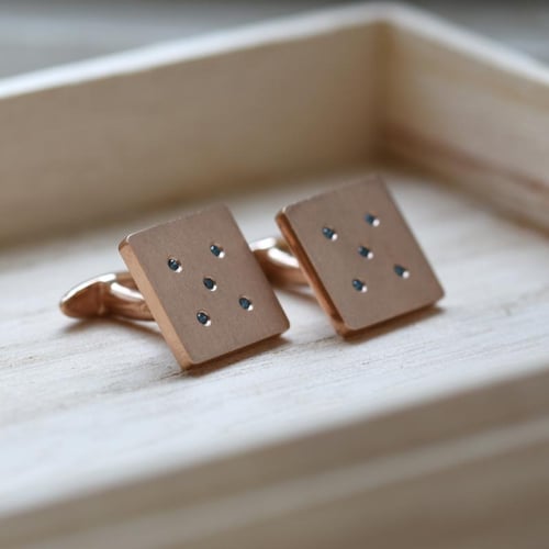 Manžetové knoflíčky ze zlata s modrými diamanty Orien