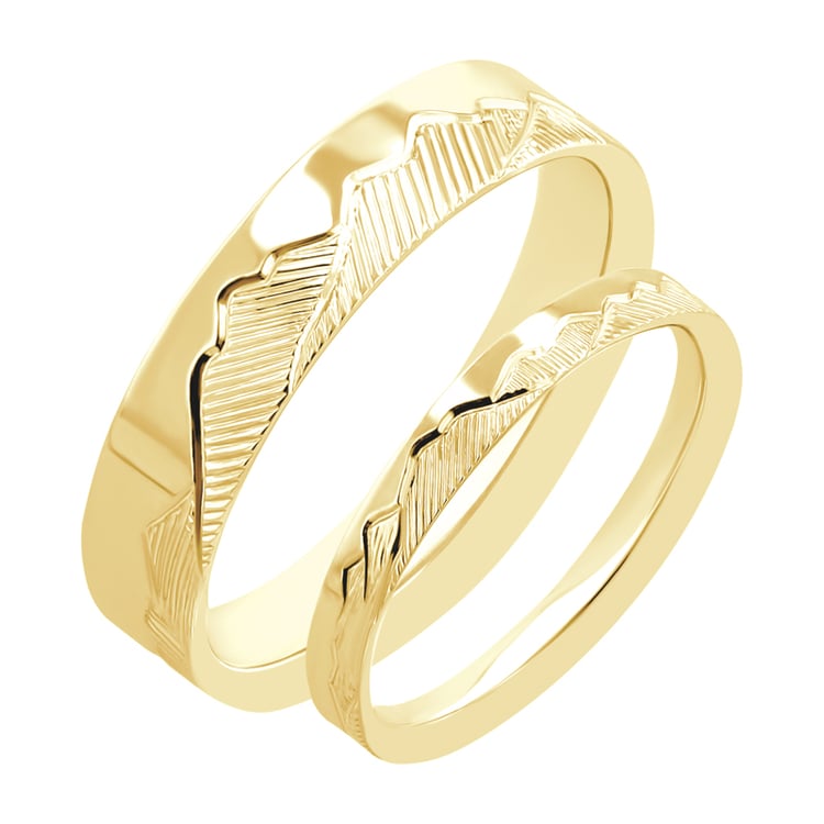 Snubní prsteny s ruční rytinou hor Safa 116391