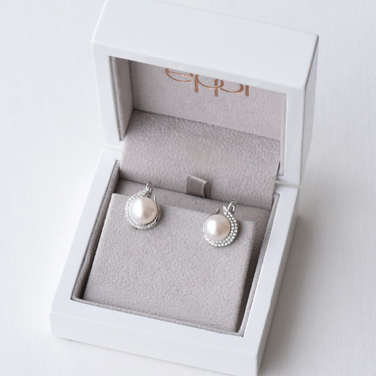 Stříbrné náušnice s perlou 78123