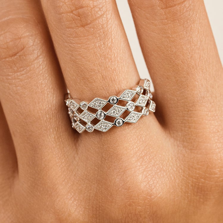 Moderní prsten ze zlata s lab-grown diamanty Gunnar 162896