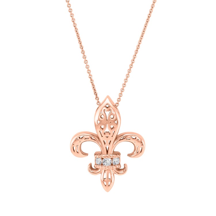 Náhrdelník z růžového zlata s diamanty