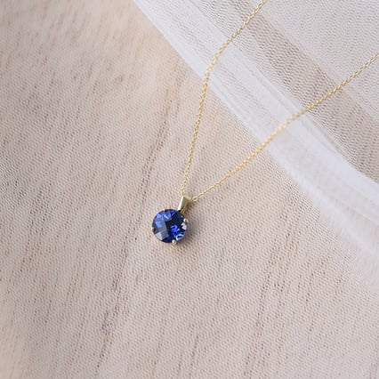 Zlatý přívěsek s modrým safírem Icy