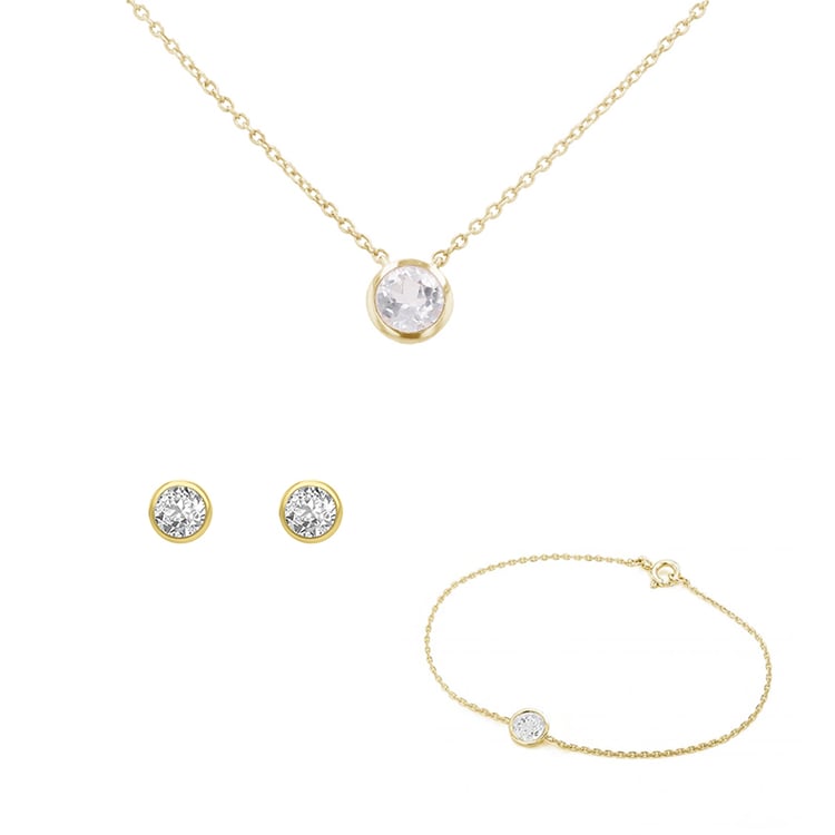 Kolekce jemných šperků s bílými topazy Tolar 147392