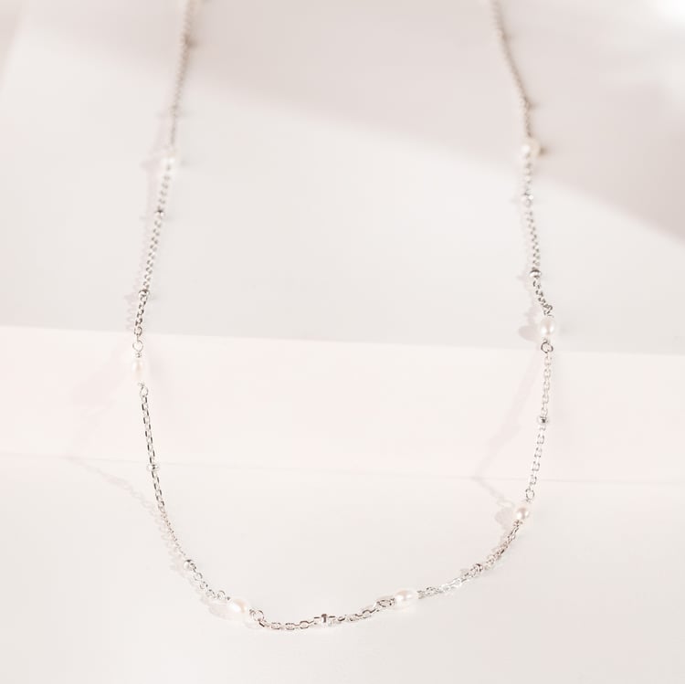 Stříbrný náhrdelník s perlami Landia 164630