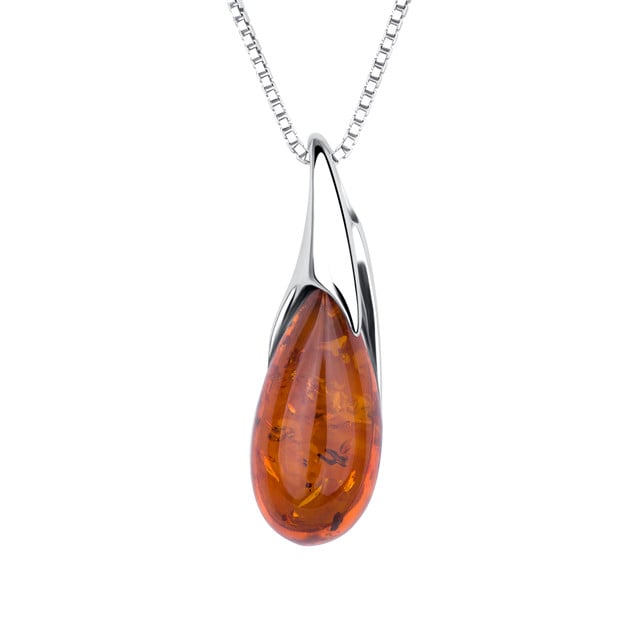 Stříbrný přívěsek s jantarem Mara