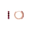 Kruhové náušnice s rubíny z růžového zlata