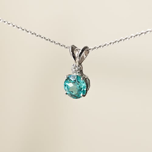 Sada šperků s kulatým lab-grown paraiba turmalínem Alandra