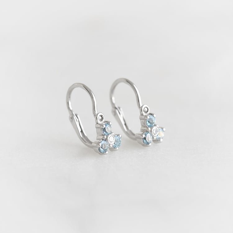 Jemné dětské náušnice s topazy a diamanty 89366