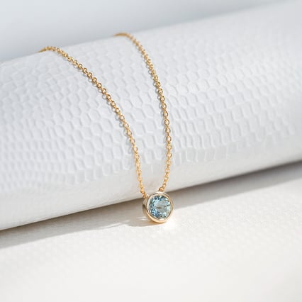 Stříbrný náhrdelník s akvamarínem Jonie