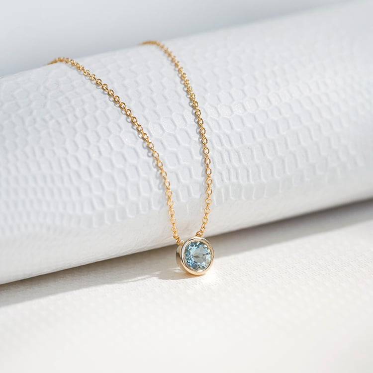 Stříbrný náhrdelník s akvamarínem Jonie 132576