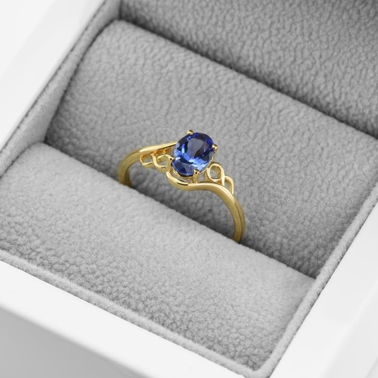 Prsten s oválným tanzanitem 49424