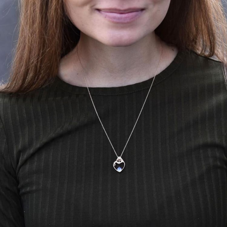 Přívěsek matka a dítě s tanzanitem a diamantem 42449