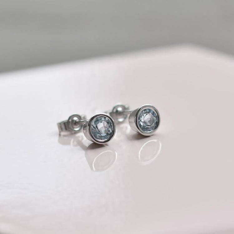 Bezel náušnice s akvamaríny Wetty 40348