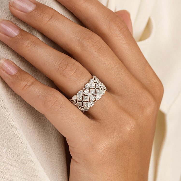 Moderní stříbrný prsten s lab-grown diamanty Bernt 162792