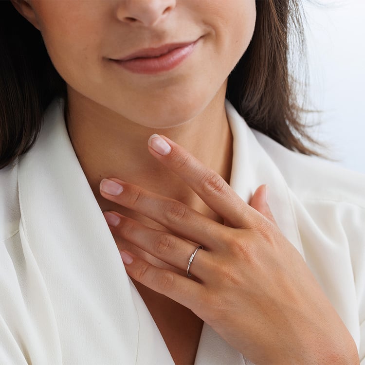 Stříbrný diamantový prsten Nicklas 157797