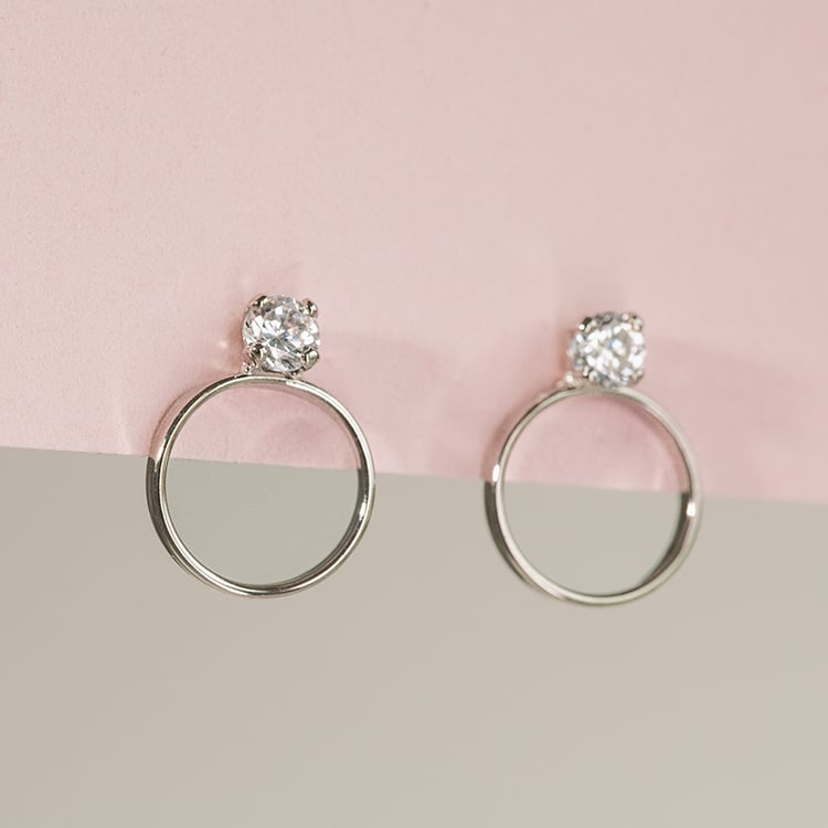 Zlaté náušnice se zirkony v minimalistickém stylu Milla 119827