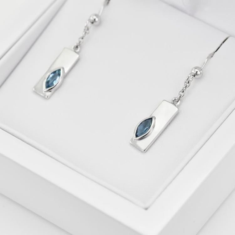 Elegantní stříbrné náušnice s topazy Kersti 19210