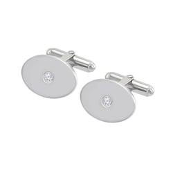 Stříbrné manžetové knoflíčky s diamanty Obert