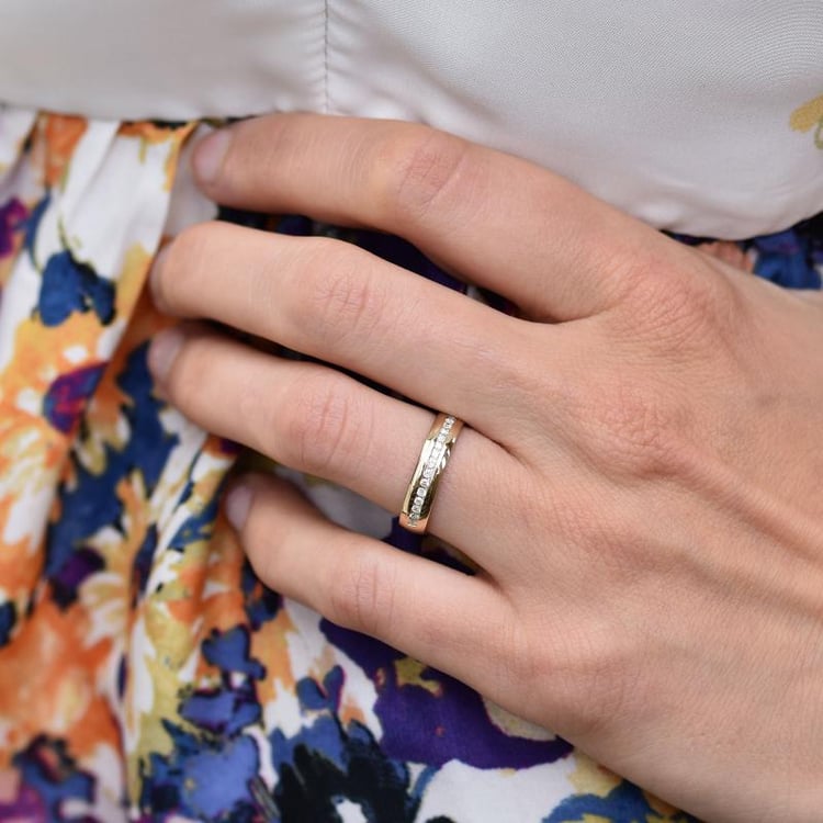 Zlatý eternity prsten s diamanty Loby 150463