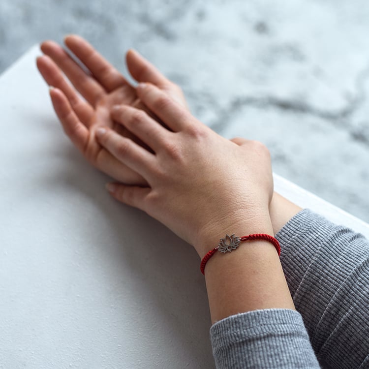 Šňůrkový jóga náramek Lotosový květ 134183