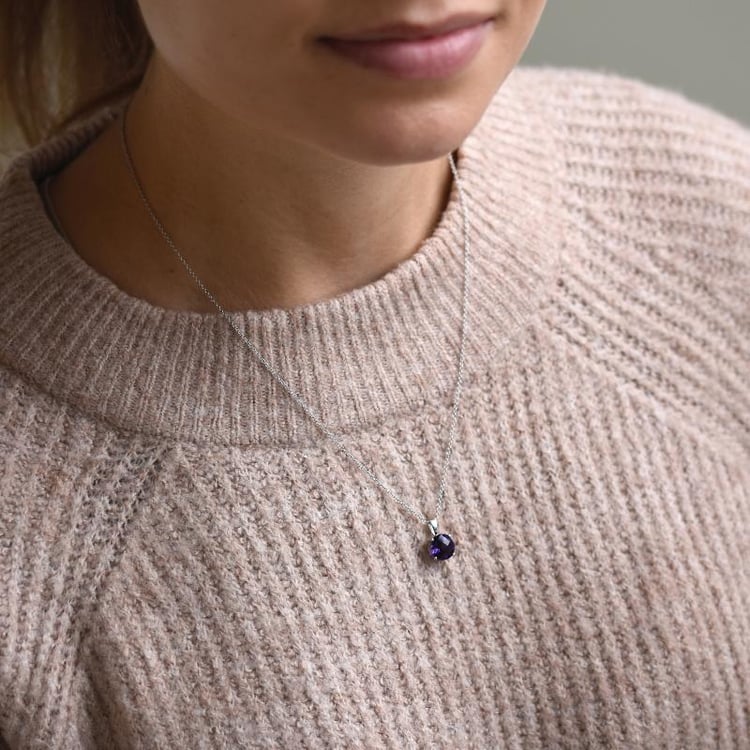 Náhrdelník s round ametystem 51724