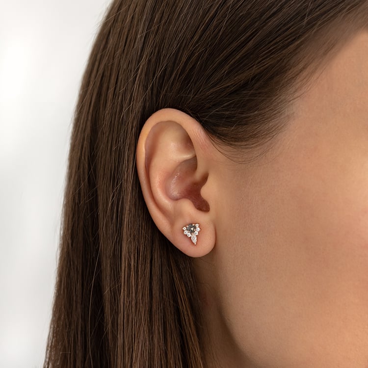 Náušnice se salt and pepper diamanty a moissanity Kruno 97078