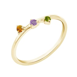 Minimalistický prsten se třemi drahokamy dle vašeho výběru Idalia