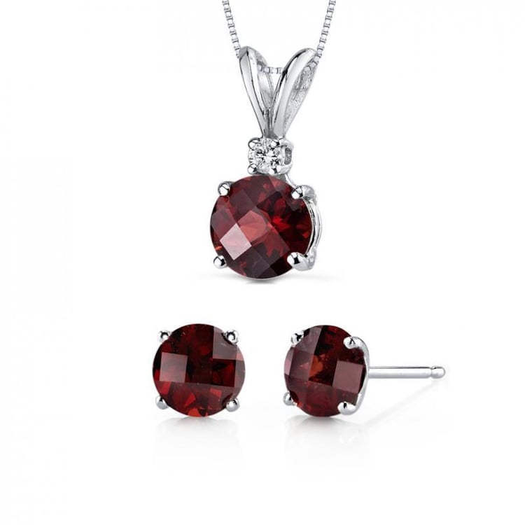 Zlatá kolekce šperků s granáty Edycya 12160