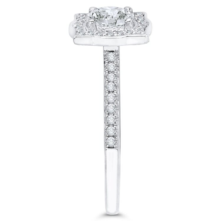 Zlatý zásnubní prsten v halo stylu s diamanty 46232