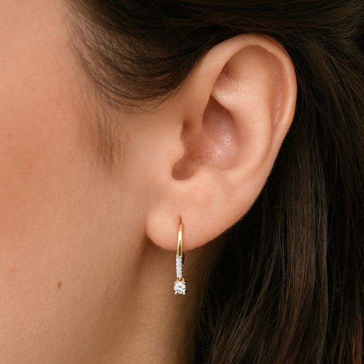 Stříbrné visací náušnice s lab-grown diamanty 158813