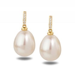 Perlové náušnice s diamanty Manisha