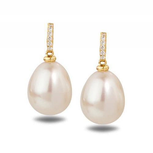 Perlové náušnice s diamanty Manisha