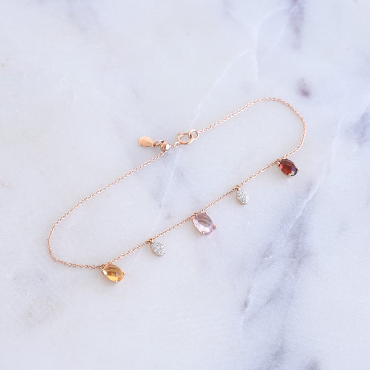 Náramek s barevnými drahokamy a diamanty 86941