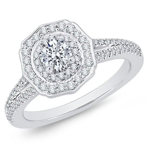 Extravagantní halo zásnubní prsten s lab-grown diamanty Giacomo